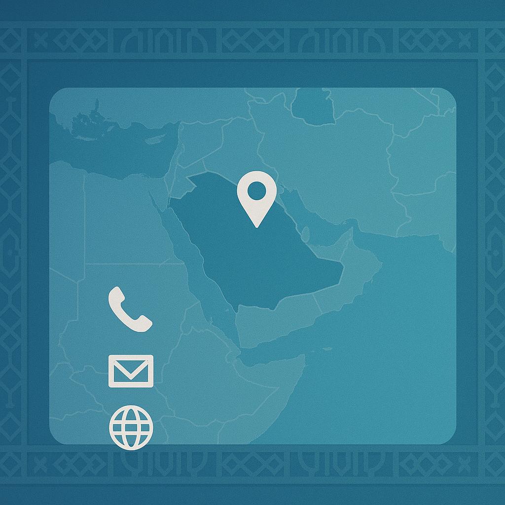 Contact map with Saudi Arabian location